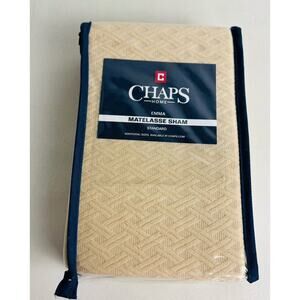 Ralph Lauren Chaps Home Emma Matelasse Sham‎ Standard Beige New